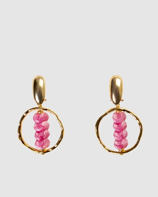 ÉMOLO - Pendientes Capri Dorados Con Cristal