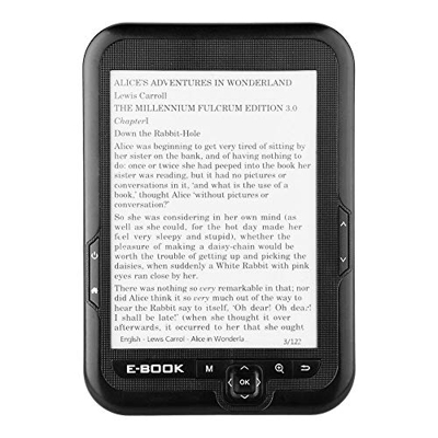 E-Reader, Portátil 6 Pulgadas USB2.0 E-book Lector de Libros Electrónicos Lectura Digital Libros Radio FM Incorporada/Función Grabación/MP3 WAV/Fotos 