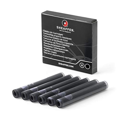 Sheaffer - Cartucho para bolígrafo pluma estilográfica de tinta negra Reca, 6 piezas en caja