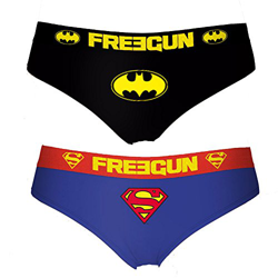 FREEGUN Pack de 2 Braguitas para Mujer DC Comics Batman Superman (M) en oferta