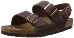 Birkenstock Milano - Sandalias de dedo con correa en el tobillo de piel natural unisex, Marrón, 40 (normal) en oferta