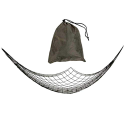 Alomejor Hamaca Portátil Fuerte Nylon Cuerda de Malla Camping Red de Hamaca Redes Colgantes con Bolsa de Almacenamiento para Senderismo Deportes de Vi características