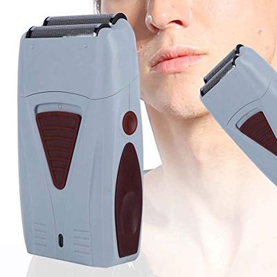 Recortador de pelo eléctrico, máquina de afeitar de doble cabeza recargable para hombres, afeitadora alternativa, kit de aseo para hombres con recorta