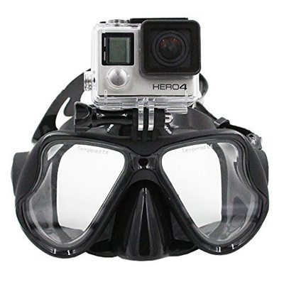 TELESIN - Gafas de bucear con soporte compatible para on GoPro, Hero3, 3+ y 4/4 Session, para buceo con Go-Pro, negro