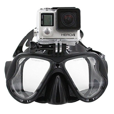 TELESIN - Gafas de bucear con soporte compatible para on GoPro, Hero3, 3+ y 4/4 Session, para buceo con Go-Pro, negro