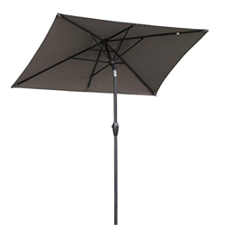 Sekey® Sombrilla 210 x 140cm Parasole para Terraza Jardín Playa Balcón Piscina Patio ，Protector Solar UV50+ ， Color marrón ， Rectángulo características