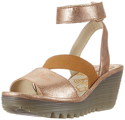 FLY London Yode126fly, Sandalias de Punta Descubierta para Mujer, Dorado (Luna 008), 40 EU