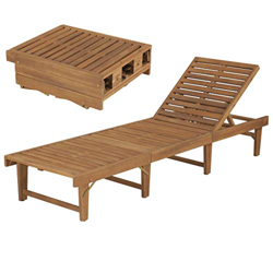 mewmewcat Tumbona Plegable de Jardín Tumbona de Exterior,Respaldo Durabilidad y Practicidad Madera Maciza de Acacia 200x61x30/86cm características