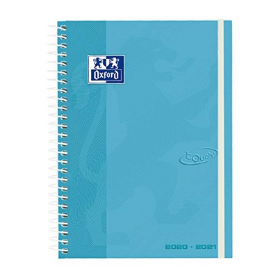 Agenda Escolar 2020/2021 Oxford School Soft Touch Semana Vista. 12x18 cm. Castellano. Color Turquesa.