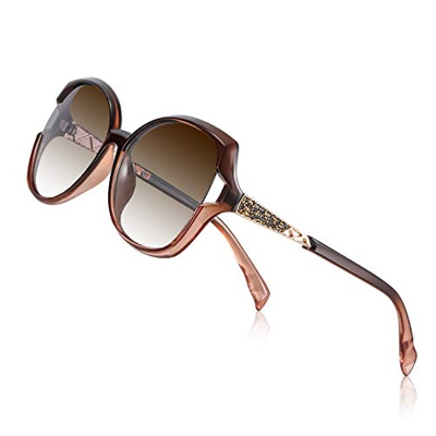 PORPEE Gafas de Sol Mujer Polarizadas, 2020 Gafas de Sol Moda con Tecnología de Incrustación de Diamante - Lente de Nylon Polarizado | UV400 Protectio
