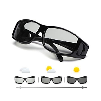 IGnaef Gafas De Sol Polarizadas Fotocromáticas Para Hombre Para Conducir Deporte Al Aire Libre con- Protección 100% UVA/UVB (Negro)
