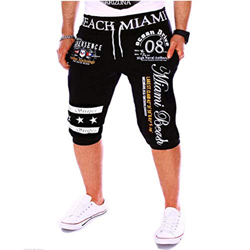 Pantalones Cortos Hombre Verano 2019 Nuevo SHOBDW Casual Impresión de Letras Pantalones Hombre Chandal Cordón Elástico Pantalones Cortos Hombre Deport precio
