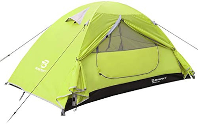 Bessport Tienda de Campaña 2 Personas Ligero con Dos Puertas A Prueba de UV/Viento Fuerte/Lluvia para Trekking, Campamento, Playa, Aventura, etc (Lime