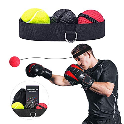 Reflejo de Boxeo,Ball Fight Ball Reflex,para Mejorar Las reacciones y la Velocidad, Ideal para Entrenamiento y Fitness,Correas de Silicona Ajustables,