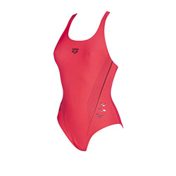 ARENA W V Back One Piece Bañador Deportivo Mujer Chameleon, Fluo Red-Shark, 44 en oferta