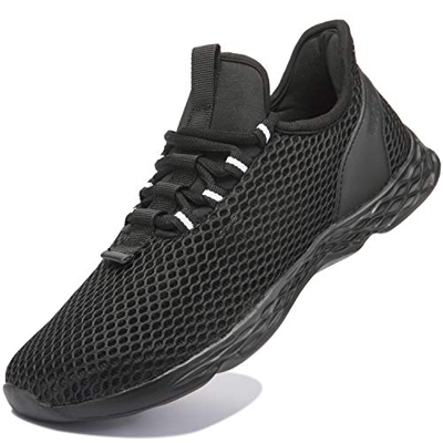 Hombres Zapatillas Deportivas Ligeras Zapatos Casuales de Malla Transpirable Sandalias de Verano Antideslizantes Zapatos para Caminar Negro 40