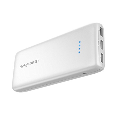 RAVPOWER Power Bank 22000mAh 5.8A 3 Puertos Li-Polímero Batería Externa, Panasonic Inteligente IC, UL94 V-0 PC Resistente al Fuego/ABS de la aleación,