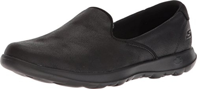 Skechers Women's GO WALK LITE - QUEENLY Closed Toe Ballet Flats, Black (Black Textile/Trim BBK), 4 UK 37 EU
