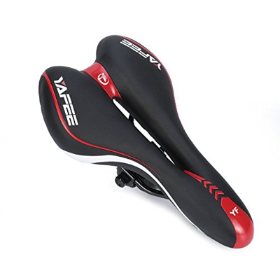 Asvert Sillin Bicicleta Gel MTB sillin MTB Carretera Asiento Ciclismo Superior Acero de Carbono (Rojo)