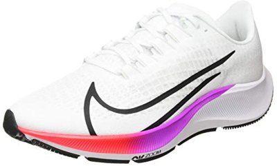 Nike Air Zoom Pegasus 37, Zapatillas para Correr para Hombre, White Flash Crimson Hyper Violet Spruce Aura Vapor Green Black, 39 EU