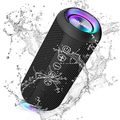Ortizan Altavoz Bluetooth con Luz, Altavoz Inalámbrico Portatiles, Waterproof IPX7,30 Horas de Reproducción, Efecto de Triple Bajo,Sonido Estéreo TWS,