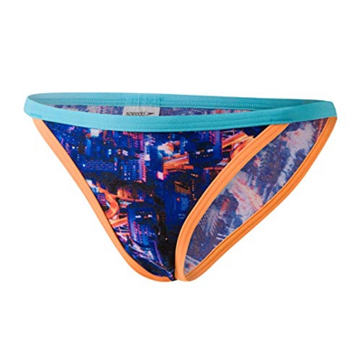 Speedo Kanji Lights Tulip Brief Braguita Bikini, Mujer, Multicolor (Black/Red/Orange/Blue/White), 38 (ES 44)