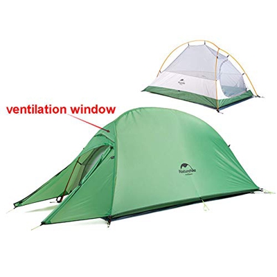 Naturehike Cloud-up 1 Tienda de Campaña Ultraligera para 1 Persona - Tienda Impermeable de Doble Capa para Trekking, 4 Estaciones(Verde)