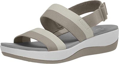 Clarks Arla Jacory, Sandalias de Talón Abierto para Mujer, Beige (Sand Multi Sand Multi), 37 EU