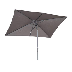 Angel Living 2x3M Sombrilla Parasol de Aluminio y Poliéster, Parasol Inclinado con Manivela, Mástil Aluminio 38mm (Gris) precio