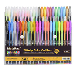 48 Colores Bolígrafos de Gel para colorear adultos - Incluye purpurina, metálico, neón y clásicos - Para scrapbooking, colorear, dibujar y artesanal b precio