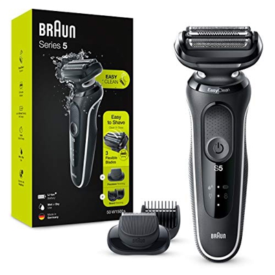 Braun Series 5 50-W1500s Afeitadora Eléctrica, máquina de afeitar barba hombre de lámina , con Recortadora De Barba, Uso En Seco Y Mojado, Recargable,