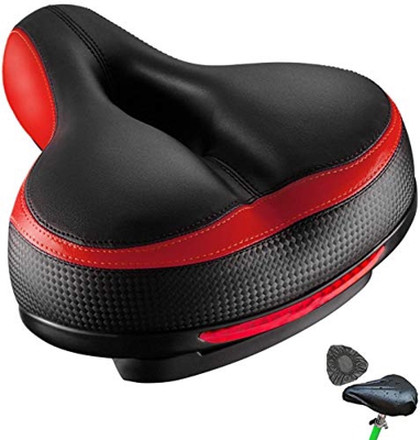 OhMyGoods - Sillín de Bicicleta cómodo y ergonómico para Hombre y Mujer, Gran Comodidad con Banda Reflectante, Asiento de Bicicleta para Bicicleta de 