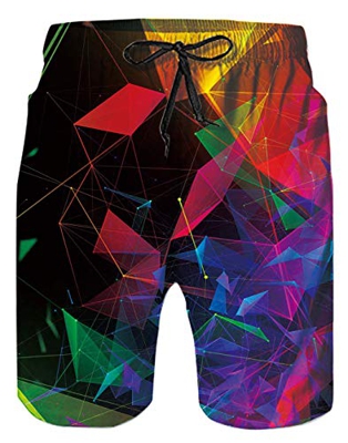 Geometría Bañador para Hombre Deporte Secado Rápido Bañadores Natación Surf Calzoncillos Colorida Hawaiano Secado rápido Suave Cortocircuitos De La Pl