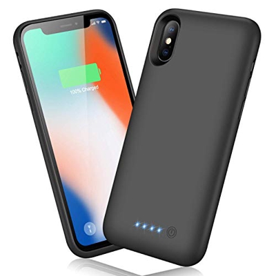 Ekrist Funda Batería para iPhone X/XS/10, 6500mAh Funda Cargador Portatil Ultra Capacidad Carcasa Batería Recargable Batería Externa para iPhone X/XS 