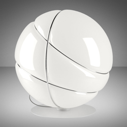 Fabbian Armilla lámpara mesa vidrio blanco, cromo en oferta