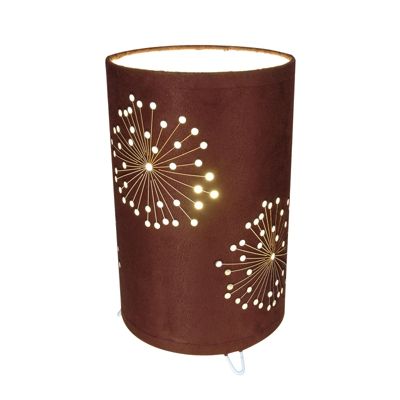 Lámpara de mesa Aurona de tela marrón