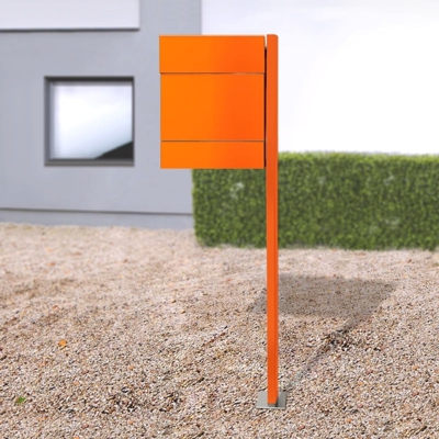 Buzón Letterman V, prensa+poste, naranja