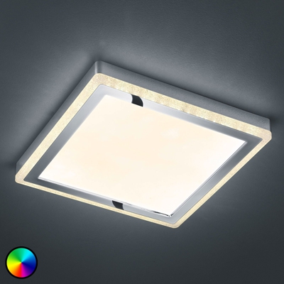 Plafón LED Slide, blanco, angular, 40x40 cm