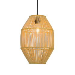 Lámpara colgante Anteo de ratán, oval alto en oferta