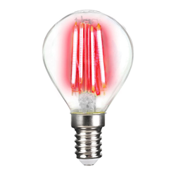 Bombilla LED E14 4W filamento, rojo en oferta