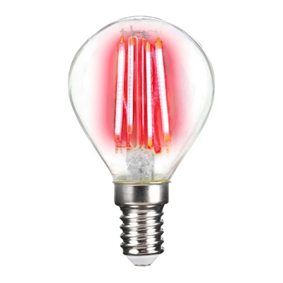 Bombilla LED E14 4W filamento, rojo