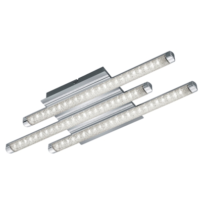 Lámpara LED de techo Street 3 luces óptica cristal