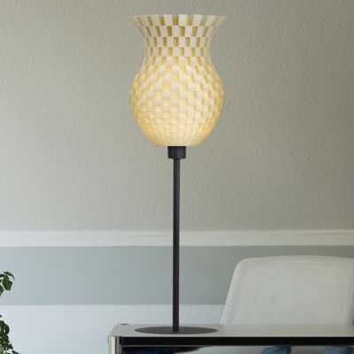 Lámpara de mesa Mimbre, impresión 3D, crema-blanco