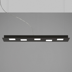 Fabbian Quarter lámpara colgante LED negra 5 luces características