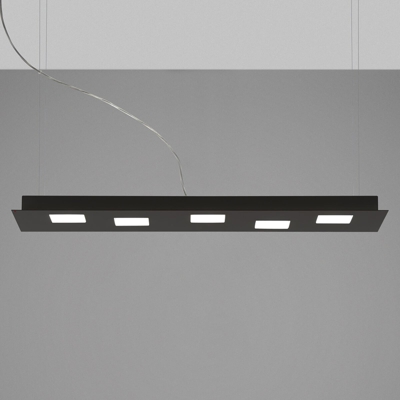 Fabbian Quarter lámpara colgante LED negra 5 luces