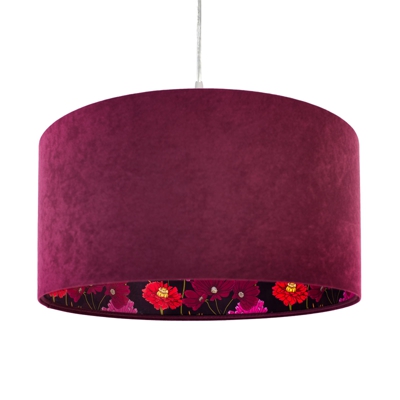 Lámpara colgante Savanna, pantalla aterciopelada