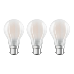 OSRAM bombilla LED B22d Classic 827 7W set 3 mate características