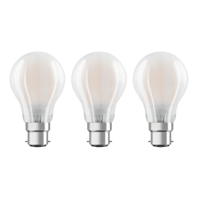 OSRAM bombilla LED B22d Classic 827 7W set 3 mate