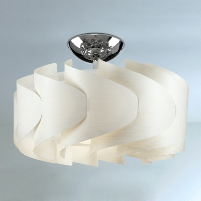 Plafón Sky Mini Ellix en aspecto madera blanco