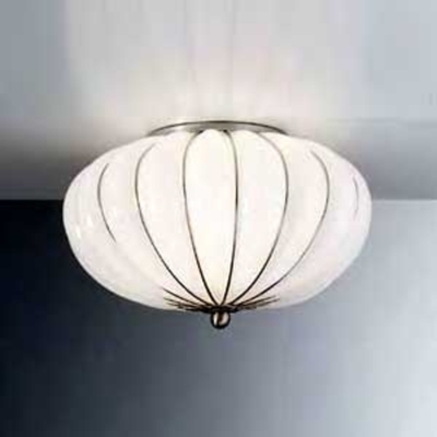 Plafón hecho a mano Giove, blanco, 29 cm